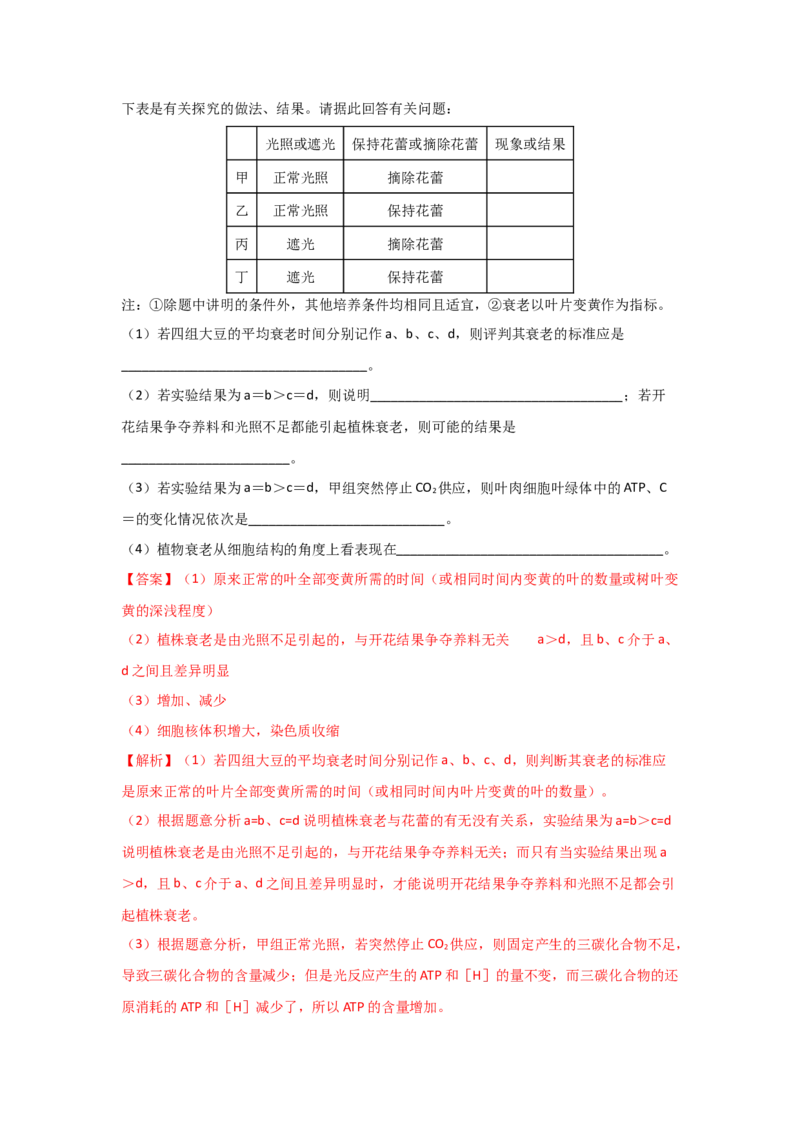 专题12_细胞的分化、衰老、凋亡与癌变(教师版)_新高考复习资料_2023年新高考复习资料_二轮复习_增分要点2023高考生物二轮复习专题解读和分层训练291073137
