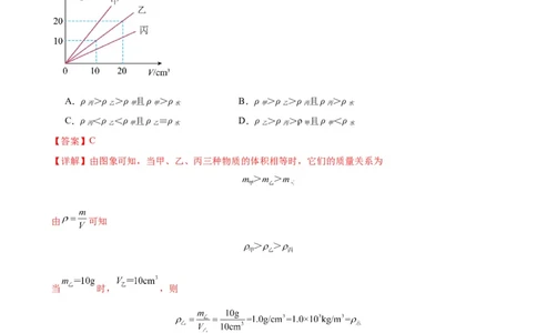 专题6质量和密度6.2密度（教师版）_8、物理总复习_2024年中考复习资料_专项复习资料_完三年（2021&mdash;2023）中考真题分项精编（全国通用）_教师版（含答案解析，目录与学生版一致）