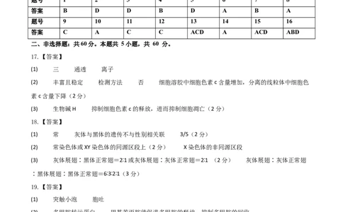 黄金卷07（参考答案）_2024年新高考资料_4.2024高考模拟预测试卷_赢在高考&middot;黄金8卷备战2024年高考生物模拟卷（湖南专用）31263208