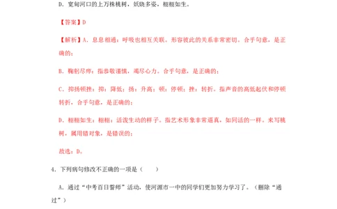 04《灯笼》（同步习题）(解析版)_初中全科电子版试卷练习试题_语文_8下初中人教部编版语文练习、试卷_部编语文八年级下课时练习（025份）