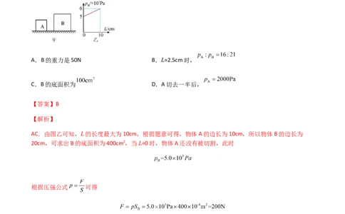 专题09压强-（2022-2020）三年中考物理试题分项汇编（全国通用）（解析版）_8、物理总复习_8.中考物理总复习_2023年中考复习资料_专项复习_解析版