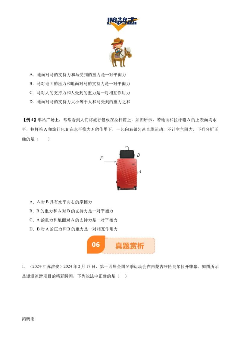 专题09运动和力（2大模块知识清单+5个易混易错+4种方法技巧+典例真题精析）（原卷版）_8、物理总复习_物理一轮复习