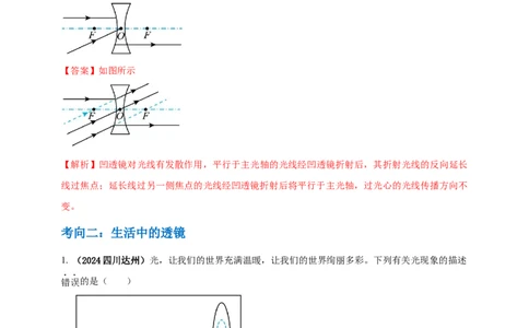 模块一专题03透镜及其应用（解析版)_8、物理总复习_2025年中考复习资料_（2025中考全国通用）2024年中考物理真题分类汇编_模块一专题03透镜及其应用（原卷版+解析版