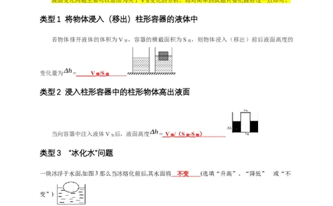 专题9浮力应用：几种液面变化问题（解析版）_8、物理总复习_2024年中考复习资料_二轮复习_2024年中考物理二轮专项复习核心考点讲解与必刷题型汇编