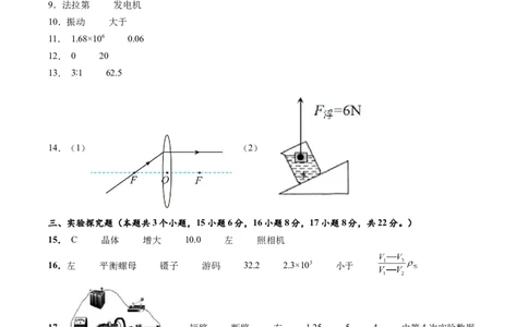 物理（重庆卷）（参考答案及评分标准）_8、物理总复习_2024中考模拟题物理_二模_物理（重庆卷）-：2024年中考第二次模拟考试