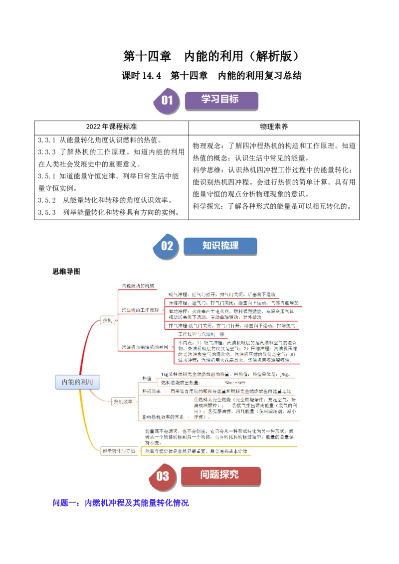 课时14.4第十四章内能的利用复习总结（教师版）_初物_八年级上下册+九年级全一册物理_九年级物理全一册_讲义_2025版
