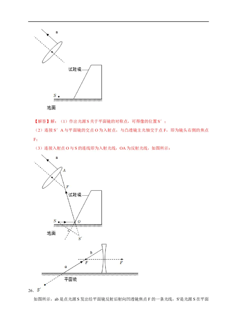 作图题02光学类（解析版）_8、物理总复习_8.中考物理总复习_2023年中考复习资料_二轮复习_2023年中考物理二轮题型专项复习（全国通用）