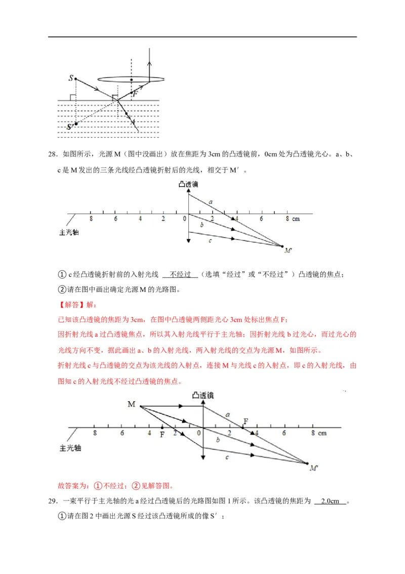 作图题02光学类（解析版）_8、物理总复习_8.中考物理总复习_2023年中考复习资料_二轮复习_2023年中考物理二轮题型专项复习（全国通用）