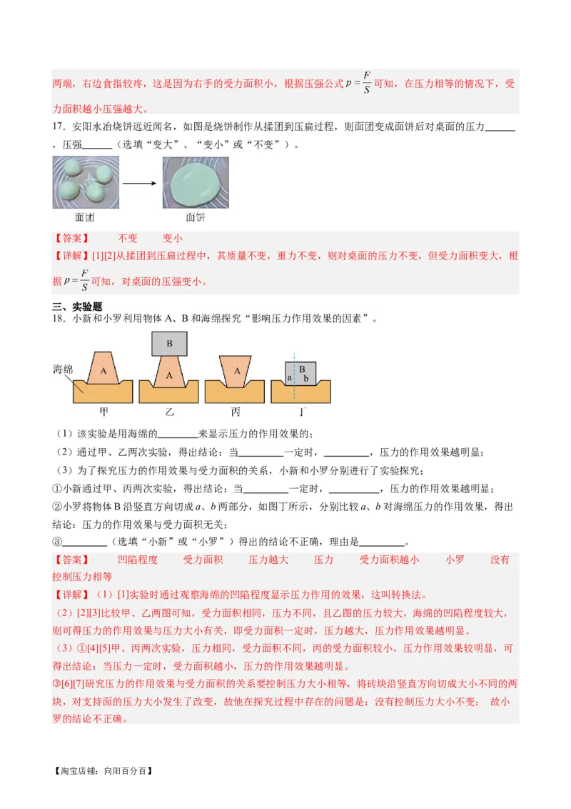 专题10压力与压强（解析版）_8、物理总复习_2024年中考复习资料_一轮复习_完备战2024年中考物理一轮复习考点帮（全国通用）_教师版（含答案解析）