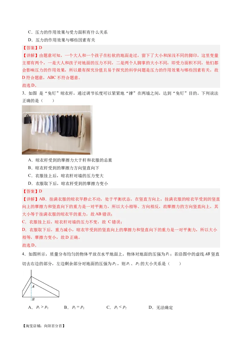 专题10压力与压强（解析版）_8、物理总复习_2024年中考复习资料_一轮复习_完备战2024年中考物理一轮复习考点帮（全国通用）_教师版（含答案解析）