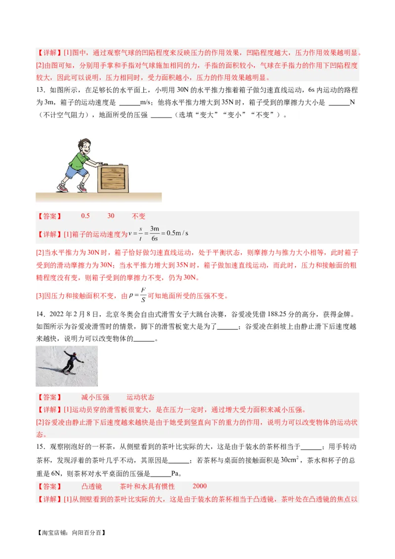 专题10压力与压强（解析版）_8、物理总复习_2024年中考复习资料_一轮复习_完备战2024年中考物理一轮复习考点帮（全国通用）_教师版（含答案解析）