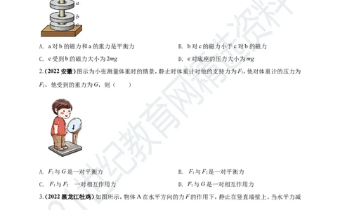 专题08平衡力及摩擦力问题（原卷版）_8、物理总复习_8.中考物理总复习_2023年中考复习资料_专项复习_2023年用小微专题精准练助力中考物理四点问题大突破