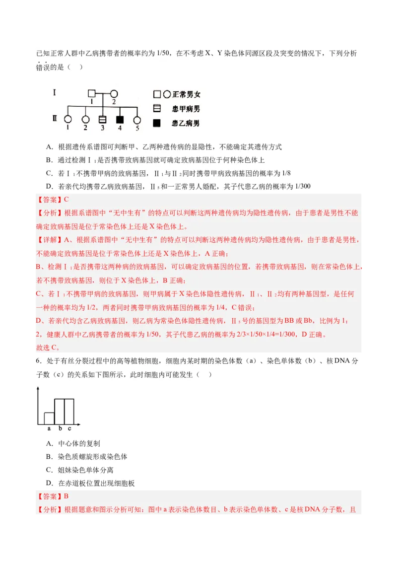 黄金卷08（解析版）-赢在高考&middot;黄金8卷备战2024年高考生物模拟卷（辽宁专用）_2024年新高考资料_4.2024高考模拟预测试卷
