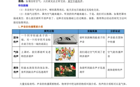 课时2.1声音的产生与传播（学生版）_初物_八年级上下册+九年级全一册物理_八年级物理上册_讲义