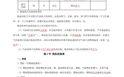 第十四章内能的利用（知识清单）-（人教版）教师版_初物_八年级上下册+九年级全一册物理_九年级物理全一册_知识清单