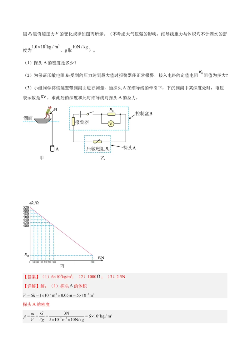 专题16压强与浮力的综合（解析版）_8、物理总复习_8.中考物理总复习_2024年中考复习资料_一轮复习资料_完备战2024年中考物理一轮复习讲义练习（全国通用）_教师版（含答案解析）