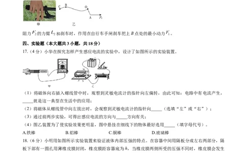 物理（河南卷）（考试版A4）（原卷版）_8、物理总复习_2024中考模拟题物理_一模_物理（河南卷）-2024年中考第一次模拟考试_物理（河南卷）-2024年中考第一次模拟考试