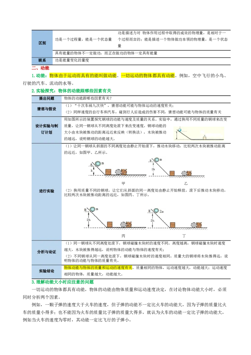 专题12功和机械能（4考点+11考向）（讲义）（解析版）_8、物理总复习_2024年中考复习资料_一轮复习_课件+讲义+练习2024年中考物理一轮复习讲练测（全国通用）