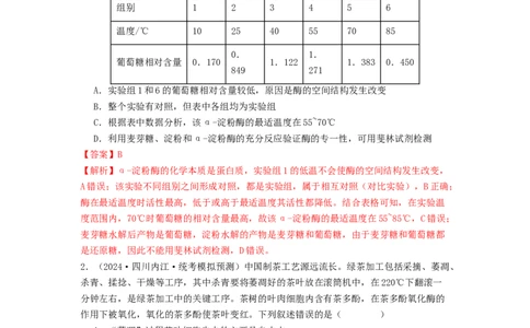 专题08酶和ATP（解析版）_通用版（老高考）复习资料_2024年复习资料_完备战2024年高考生物一轮复习抢分特训（全国通用）_教师版（含答案解析）