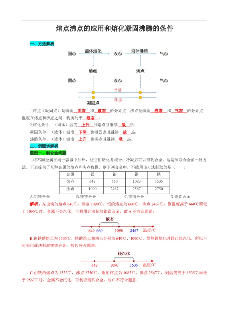 熔点沸点的应用和熔化凝固沸腾的条件_8、物理总复习_8.中考物理总复习_2024年中考复习资料_专项复习资料_2024年中考物理复习_❤更新专项复习