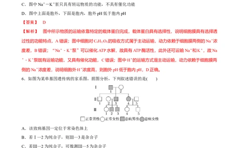 黄金卷06（解析版）-赢在高考&middot;黄金8卷备战2024年高考生物模拟卷（福建专用）_2024年新高考资料_4.2024高考模拟预测试卷