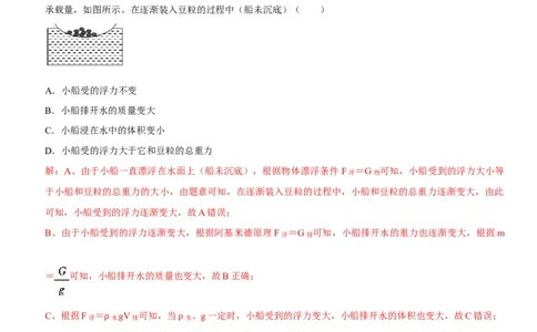专题20物体浮沉条件及其应用（解析版）-2022年中考物理二轮专项复习核心考点突破与必刷题型汇编（全国通用）_8、物理总复习_8.中考物理总复习_2022年中考复习资料