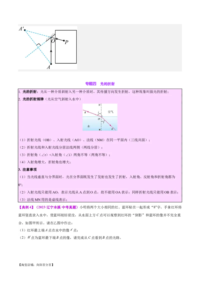 专题28光路作图专题（解析版）_8、物理总复习_2024年中考复习资料_一轮复习_完备战2024年中考物理一轮复习考点帮（全国通用）_教师版（含答案解析）