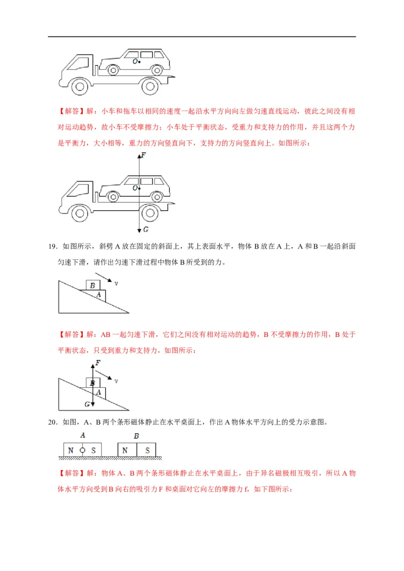 作图题01受力分析类（解析版）_8、物理总复习_8.中考物理总复习_2023年中考复习资料_二轮复习_2023年中考物理二轮题型专项复习（全国通用）