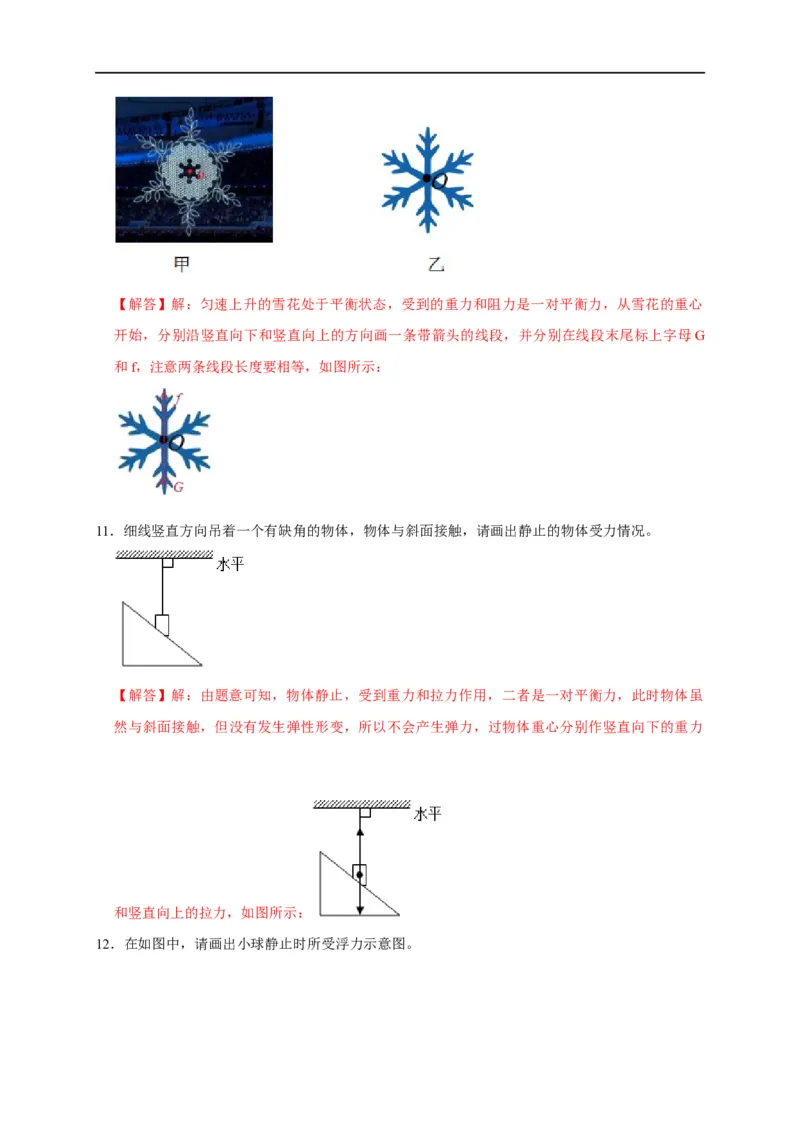 作图题01受力分析类（解析版）_8、物理总复习_8.中考物理总复习_2023年中考复习资料_二轮复习_2023年中考物理二轮题型专项复习（全国通用）