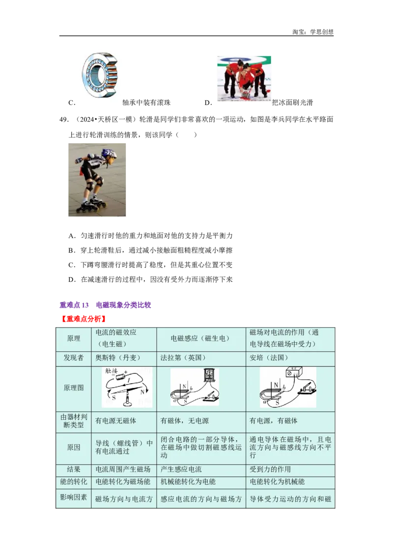 专题24初中物理基础知识速记汇总（学生版）备考2025年中考物理重难点讲解与训练_初物_2025中考物理重难点归纳专题训练易错训练题压轴特训复习word素材