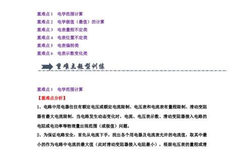 专题23电学范围和极值的计算以及分类讨论问题（学生版）备考2025年中考物理重难点讲解与训练_初物_2025中考物理重难点归纳专题训练易错训练题压轴特训复习word素材