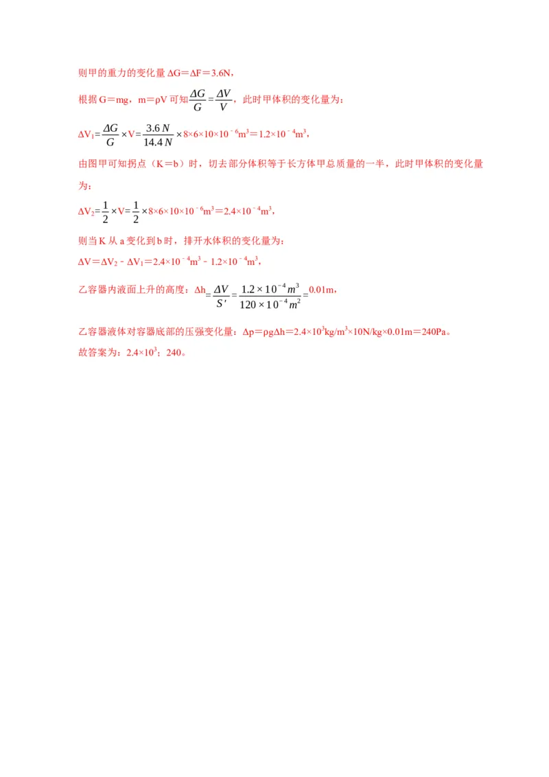 专题6不同形状容器的液体压强与压力分析（解析版）_8、物理总复习_2024年中考复习资料_二轮复习_2024年中考物理二轮专项复习核心考点讲解与必刷题型汇编