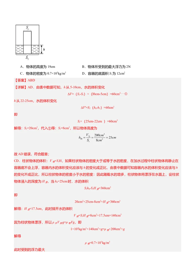 压轴题15多项选择题压轴题（解析版）_8、物理总复习_2024年中考复习资料_三轮复习_2024年中考物理压轴题专项训练（全国通用）