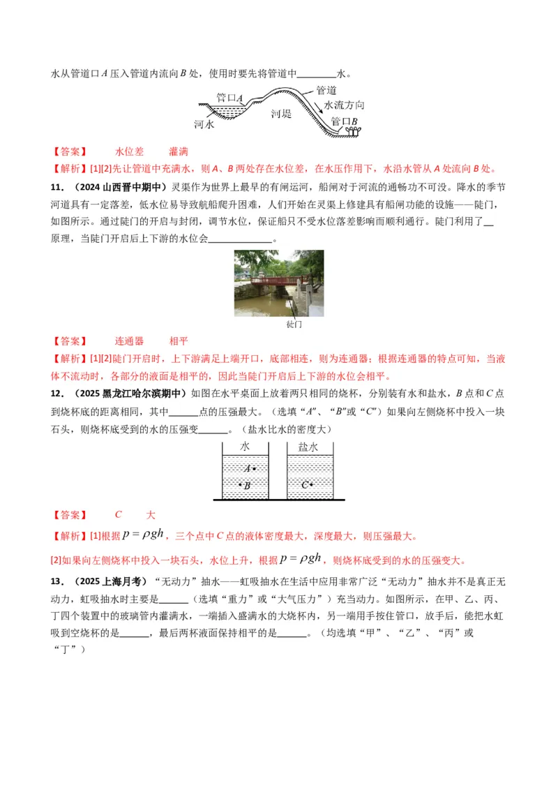 专题09压强（考情聚焦+中考新考法+真题透视4大考向+新题特训）（解析版）_8、物理总复习_2025年中考复习资料_备战2025年中考物理真题题源讲义（全国通用）