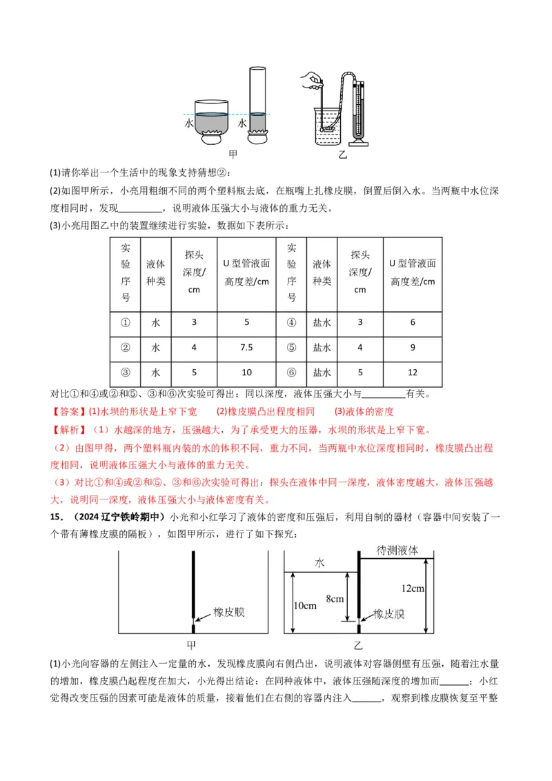 专题09压强（考情聚焦+中考新考法+真题透视4大考向+新题特训）（解析版）_8、物理总复习_2025年中考复习资料_备战2025年中考物理真题题源讲义（全国通用）