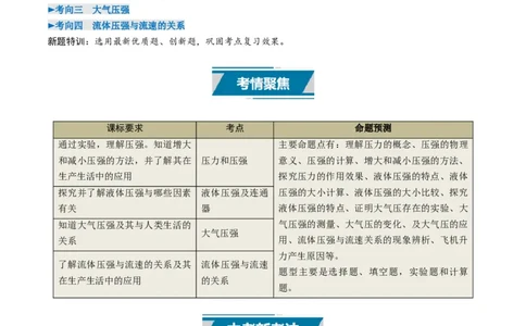 专题09压强（考情聚焦+中考新考法+真题透视4大考向+新题特训）（解析版）_8、物理总复习_2025年中考复习资料_备战2025年中考物理真题题源讲义（全国通用）
