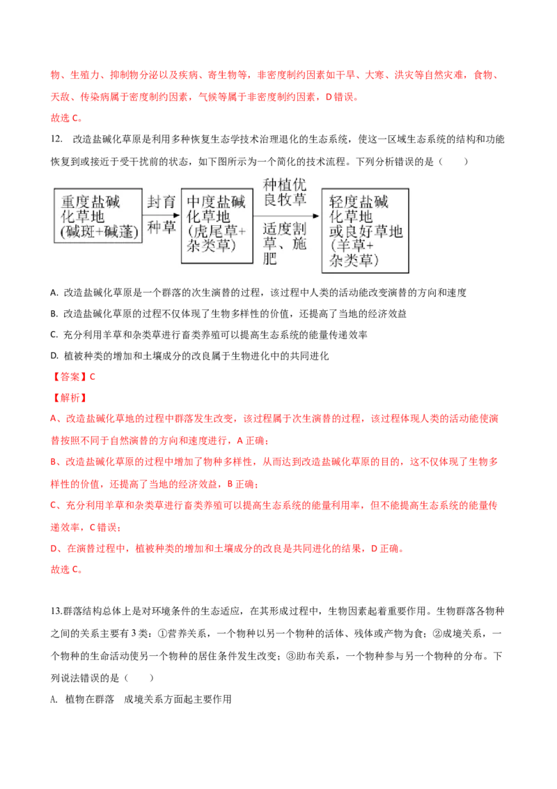 黄金卷07（解析版）-赢在高考&middot;黄金8卷备战2024年高考生物模拟卷（山东专用）_2024年新高考资料_4.2024高考模拟预测试卷