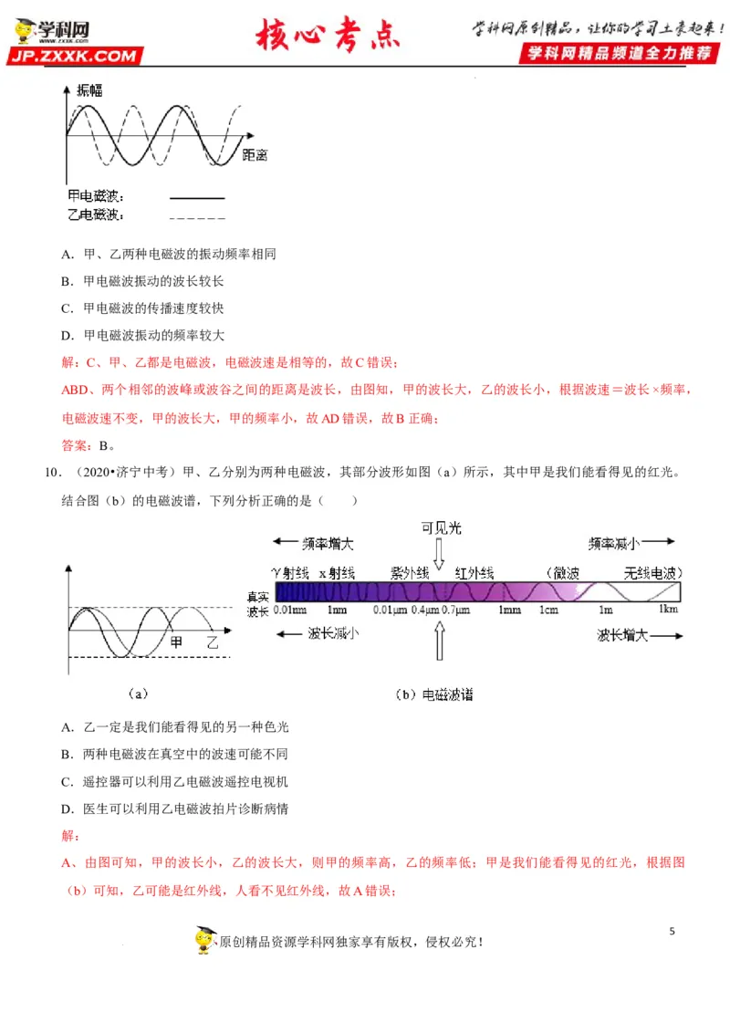 专题39电磁波与信息传递（解析版）-2022年中考物理二轮专项复习核心考点讲解与必刷题型汇编（全国通用）_8、物理总复习_8.中考物理总复习_2022年中考复习资料