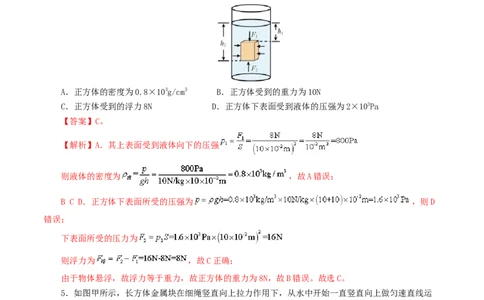 专题11浮力（7题型）（练习）（解析版）_8、物理总复习_2024年中考复习资料_一轮复习_课件+讲义+练习2024年中考物理一轮复习讲练测（全国通用）_配套练习（原卷版+解析版）