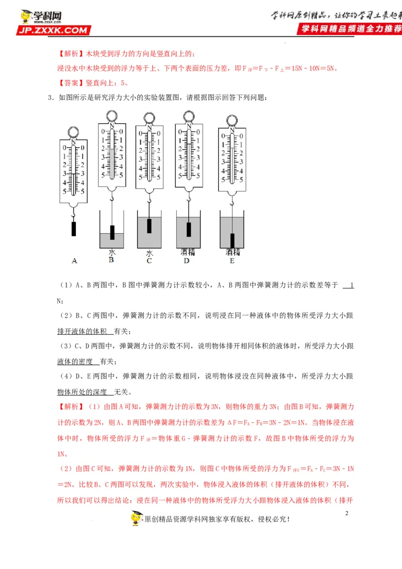 第10章浮力（解析版）_8、物理总复习_8.中考物理总复习_2022年中考复习资料_2022年中考物理一轮复习知识点梳理与针对性分层训练（人教版）265897621
