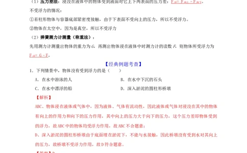 第10章浮力（解析版）_8、物理总复习_8.中考物理总复习_2022年中考复习资料_2022年中考物理一轮复习知识点梳理与针对性分层训练（人教版）265897621