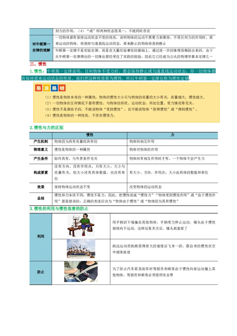 专题09运动和力（讲义）（解析版）_8、物理总复习_8.中考物理总复习_2024年中考复习资料_一轮复习资料_完2024年中考物理一轮复习课件+讲义+练习（全国通用）_教师版（含答案解析）