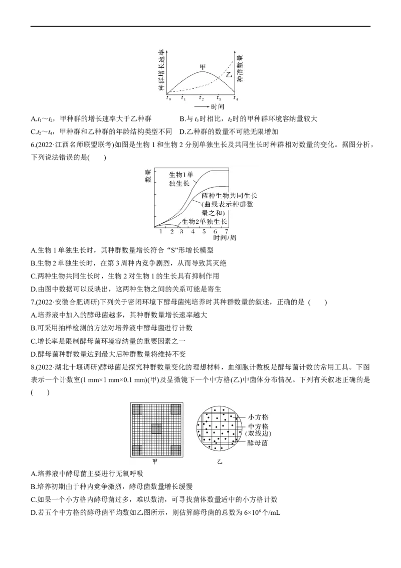 专题13种群和群落（练）-2023年高考生物二轮复习讲练测（全国通用）（原卷版）_通用版（老高考）复习资料_2023年复习资料_二轮复习_2023年高考生物二轮复习讲练测（全国通用）