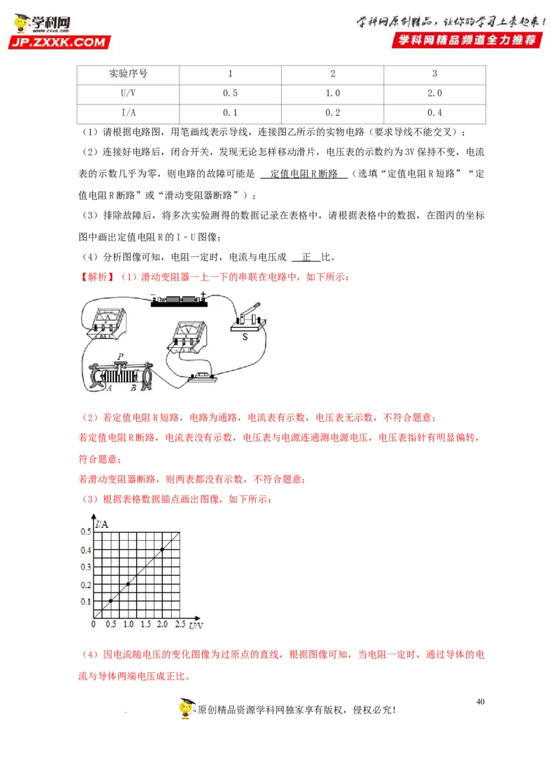 第17章欧姆定律（解析版）_8、物理总复习_8.中考物理总复习_2022年中考复习资料_2022年中考物理一轮复习知识点梳理与针对性分层训练（人教版）265897621