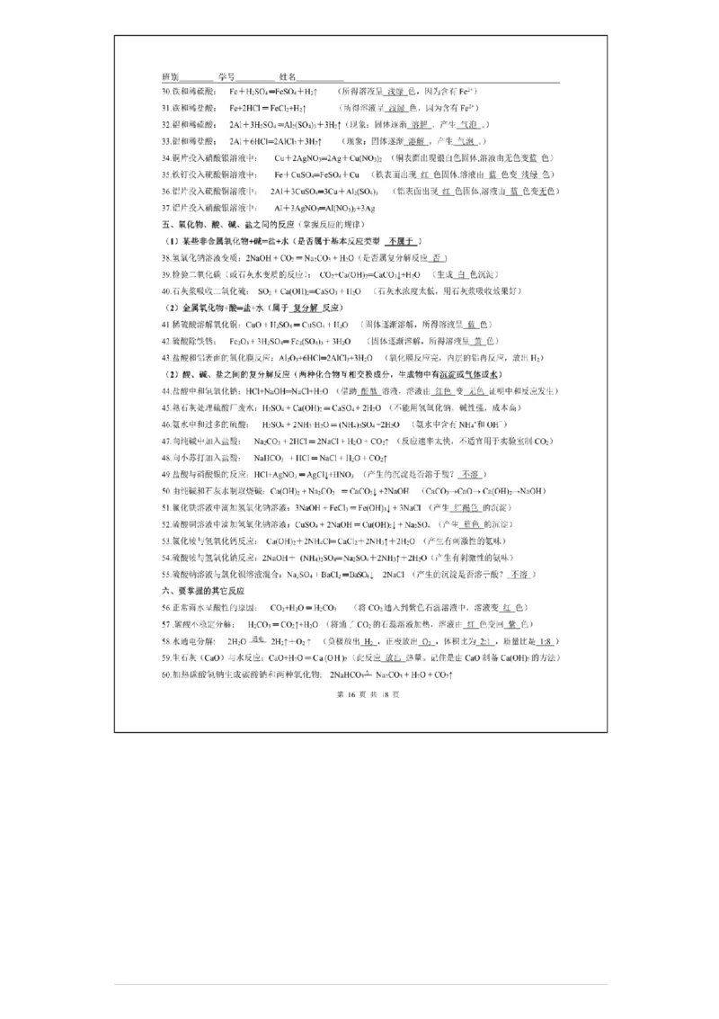 初中化学各单元期末复习提纲，照着背高分不愁！_《初中全科目知识点汇总》_初中化学知识点汇总