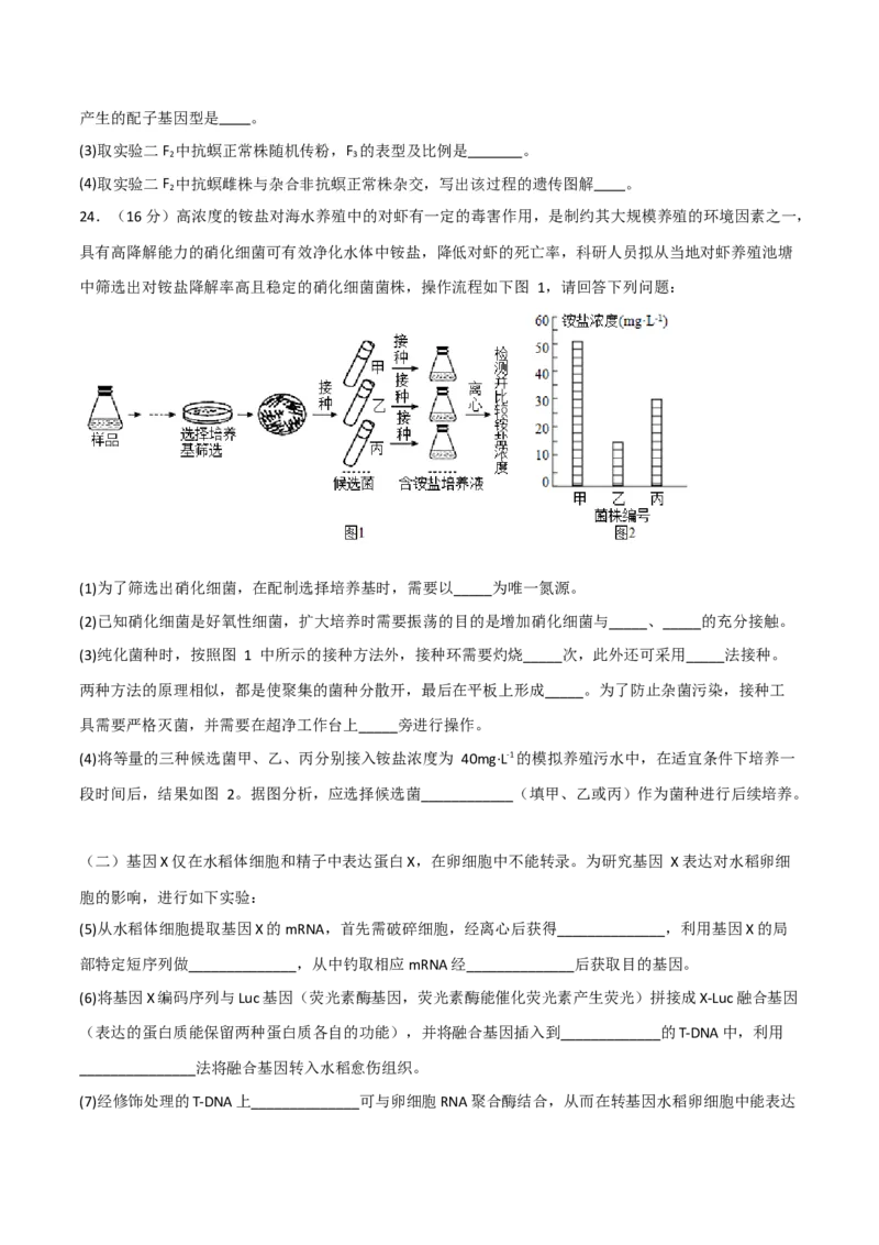 黄金卷07（考试版）-赢在高考&middot;黄金8卷备战2024年高考生物模拟卷（浙江专用）_2024年新高考资料_4.2024高考模拟预测试卷