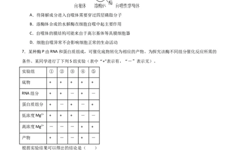 黄金卷07（考试版）-赢在高考&middot;黄金8卷备战2024年高考生物模拟卷（浙江专用）_2024年新高考资料_4.2024高考模拟预测试卷