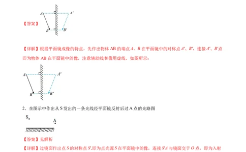 专题21光路图2022-2023中考二轮培优训练（解析版）_8、物理总复习_8.中考物理总复习_2023年中考复习资料_二轮复习_备战2023学年中考二轮培优训练
