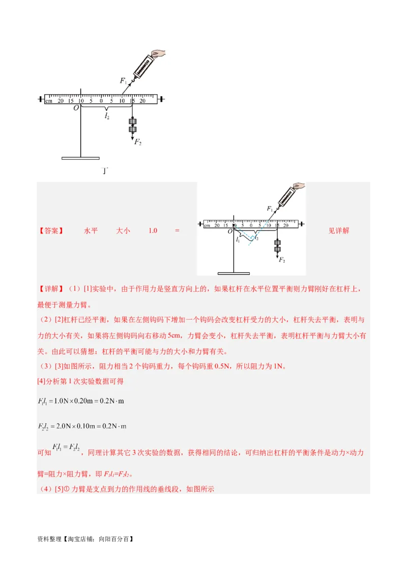 专题18杠杆（解析版）_8、物理总复习_2024年中考复习资料_一轮复习_完备战2024年中考物理一轮复习考点帮（全国通用）_教师版（含答案解析）