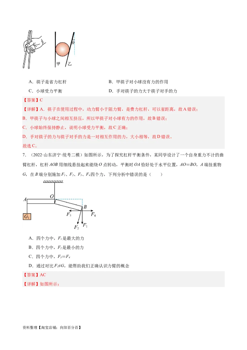专题18杠杆（解析版）_8、物理总复习_2024年中考复习资料_一轮复习_完备战2024年中考物理一轮复习考点帮（全国通用）_教师版（含答案解析）